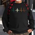 Retro Airplane Heartbeat Pilot Flying Cool Aviator Sweatshirt Gifts for Old Men
