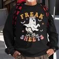 Retro Halloween Freak In The Sheets Ghost Boo Spooky Season Sweatshirt Gifts for Old Men