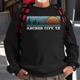 Retro Sunset Stripes Archer City Texas Sweatshirt Gifts for Old Men