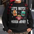Retro Lets Watch Horror Movies Cute Halloween Costume Sweatshirt Gifts for Old Men