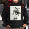 Rodeo Cowgirl Riding Bucking Horse Sweatshirt Gifts for Old Men