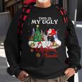 Santa Riding Border Collie This Is My Ugly Christmas Sweater Sweatshirt Gifts for Old Men