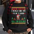 Santa Try To Be A Good Mobile App Developer Christmas Sweatshirt Gifts for Old Men