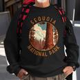 Sequoia National Park Illustration Distressed Circle Sweatshirt Gifts for Old Men