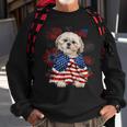 Shih Tzu Dog American Usa Flag 4Th Of July Dog Lover Owner Sweatshirt Gifts for Old Men