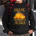 Shine With The Light Of Jesus Christian Halloween Pumpkin Sweatshirt Gifts for Old Men