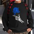 Skeleton Hand Holding A Blue Rose Sweatshirt Gifts for Old Men