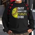 Softball Best Bonus Dad Coach Ever Retro Funny Fathers Day Sweatshirt Gifts for Old Men