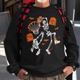 Spooky Skeleton Dunking Basketball Graveyard Halloween Sweatshirt Gifts for Old Men