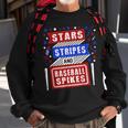 Stripes Stars And Baseball Spikes 4Th Of July Independence Sweatshirt Gifts for Old Men