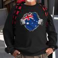 Superhero Australia Flag Aussie Hands Opening Shirt Chest Sweatshirt Gifts for Old Men