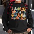Teacher Last Day Of School Groovy I Love You Class Dismissed Sweatshirt Gifts for Old Men