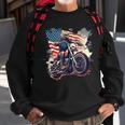 Too Cool To Rule Patriotic Bald Eagle Biker American Flag Patriotic Funny Gifts Sweatshirt Gifts for Old Men