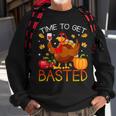Turkey Time To Get Basted Retro Happy Thanksgiving Women Sweatshirt Gifts for Old Men