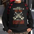 Never Underestimate An Old Man With A Guitar Retro Vintage Sweatshirt Gifts for Old Men