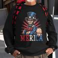 Usa 4Th Of July Abraham Lincoln Funny Workout Muscles Sweatshirt Gifts for Old Men