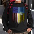 Usa Ukraine Ukrainian Flag Trident Roots Sweatshirt Gifts for Old Men