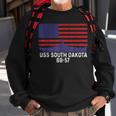 Uss South Dakota Bb57 Battleship Vintage American Flag Sweatshirt Gifts for Old Men