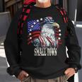 Vintage Retro Try That In My Town Eagle American Flag Sweatshirt Gifts for Old Men