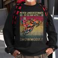 Vintage Never Underestimate An Old Man With A Snowmobile Sweatshirt Gifts for Old Men