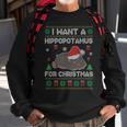 I Want A Hippopotamus For Christmas Ugly Xmas Sweater Hippo Sweatshirt Gifts for Old Men