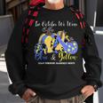 We Wear Yellow And Blue Pumpkins For Down Syndrome Awareness Sweatshirt Gifts for Old Men