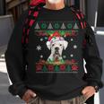 White Boxer Christmas Santa Ugly Sweater Dog Lover Xmas Sweatshirt Gifts for Old Men