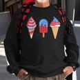White Red Blue Ice Cream American Flag 4Th Of July Sweatshirt Gifts for Old Men