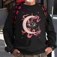 Wiccan Mall Goth Alt Clothing Moon Protection Evil Eye Sweatshirt Gifts for Old Men