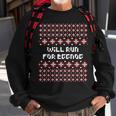 Will Run For Eggnog Ugly Christmas Sweater Running Sweatshirt Gifts for Old Men