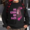 Wolf He Keeps Me Safe - She Keeps Me Wild Gifts For Wolf Lovers Funny Gifts Sweatshirt Gifts for Old Men