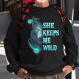 Wolf She Keeps Me Wild - He Keeps Me Safe Gifts For Wolf Lovers Funny Gifts Sweatshirt Gifts for Old Men