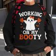 Working On My Booty Halloween Ghost Gym Workout Sweatshirt Gifts for Old Men