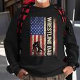 Wrestling Dad Usa American Flag Wrestle Men Fathers Day Sweatshirt Gifts for Old Men