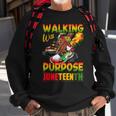 Youth Shoes Steppin Into Junenth Walking With Purpose Sweatshirt Gifts for Old Men