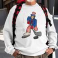 Abraham Lincoln Playing Hockey Funny 4Th Of July Hockey Sweatshirt Gifts for Old Men