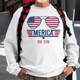 America Est 1776 4Th Of July Patriotic Usa Flag Sunglasses Sweatshirt Gifts for Old Men