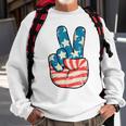 American Flag Peace Sign Hand 4Th Of July Patriotic Men Boys Patriotic Funny Gifts Sweatshirt Gifts for Old Men