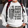 Awesome Dads Have Tattoos Beards & Guns - Funny Dad Gun Sweatshirt Gifts for Old Men