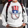 Baseball Uncle Sam4Th Of July Boys American Flag Sweatshirt Gifts for Old Men