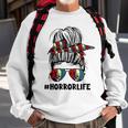 Biden Horror Story American Zombie Horror Life Messy Bun Biden Sweatshirt Gifts for Old Men