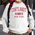 Cortlandt New York Ny Vintage Sports Red Sweatshirt Gifts for Old Men