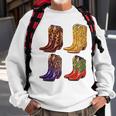 Cowboy Boots Colorful Cowgirl Western Country Rodeo Vintage Sweatshirt Gifts for Old Men