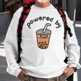 Cute Bubble Tea Boba Milk Tea Graphic Powered By Bubble Tea Sweatshirt Gifts for Old Men