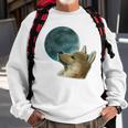 Dog Looking Up At The Moon Moon Funny Gifts Sweatshirt Gifts for Old Men