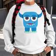 Funny Blue Scary Monster Sweatshirt Gifts for Old Men