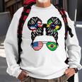 Half American Half Brazilian Girl Usa Brazil Flag Patriot Sweatshirt Gifts for Old Men