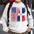 Half Dominican Flag Vintage Usa Sweatshirt Gifts for Old Men