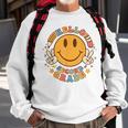 Hello 2Nd Grade Smile Pencil Groovy Back To Shool 2Nd Grade Sweatshirt Gifts for Old Men