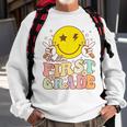 Hello First Grade Hippie Smile Face 1St Grade Back To School Sweatshirt Gifts for Old Men